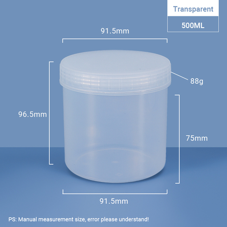 500 ml Weithals-Kunststoffglas mit Schraubverschluss 
