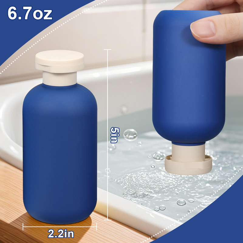 200 ml Plastikblaue Reisethampooflaschen mit Flip -Kappe