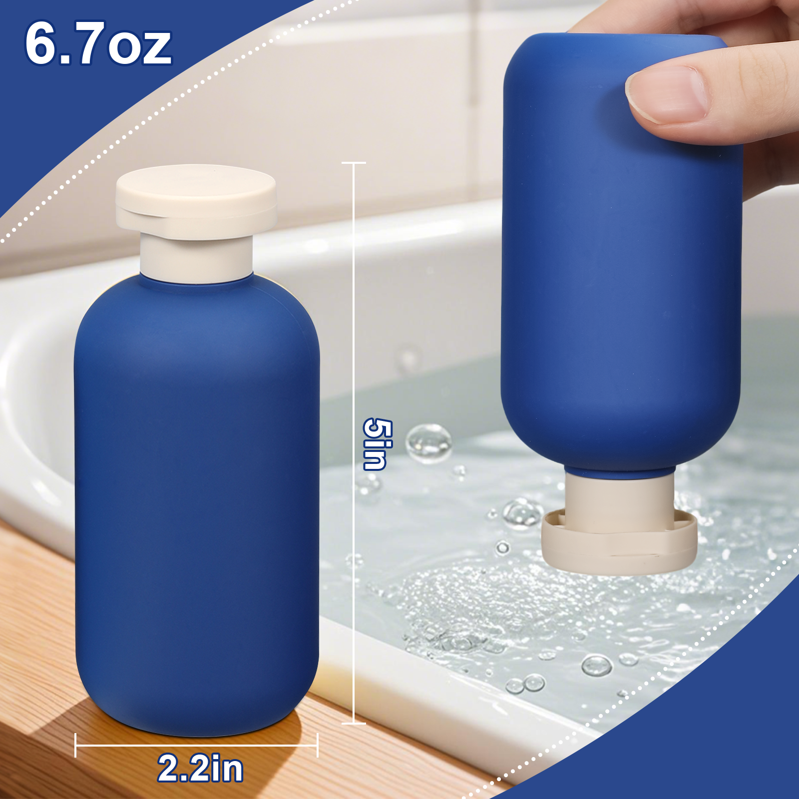 200 ml Plastikblaue Reisethampooflaschen mit Flip -Kappe