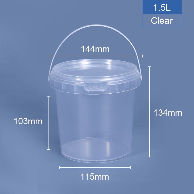 1500 ml 1,5 LTR runder Plastikeimer & Wanne