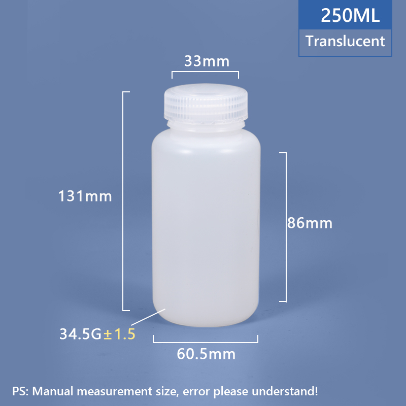 250 ml breiter Hals -Plastikpp/HDPE -Flasche