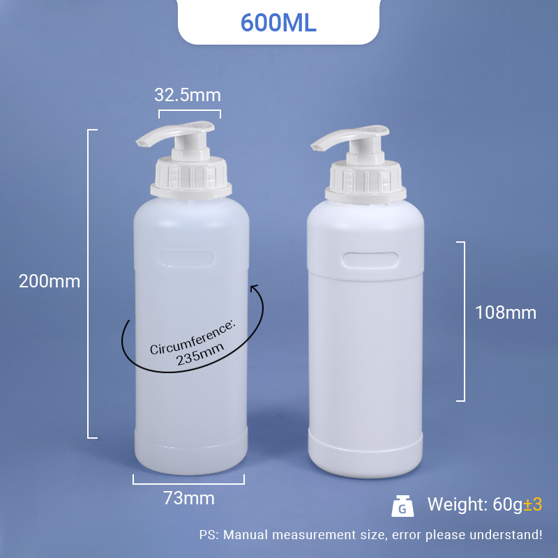 600 ml Kunststoff-HDPE-Flasche mit TE-Deckel