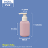 100 ml rosa Reisegröße wiederverwendbares plastische kosmetische Pumpenflaschen mit Aprikosenpumpe Kappe