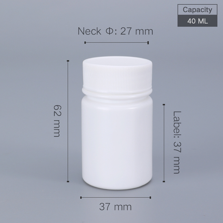 40 ml Pillenflaschen 40cc weiß leere Plastikmedizinflasche