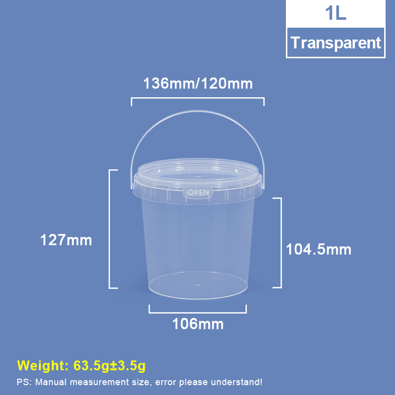 1000 ml ein Liter runder Plastikwanne & Eimer