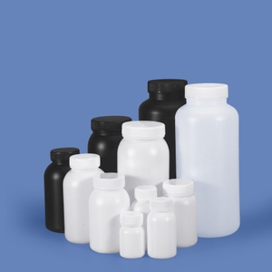 Fabrikdirekte, schwarz-weiße HDPE-Weithals-Kunststoffflasche mit auslaufsicherem Innendeckel für den Einsatz im Chemielabor