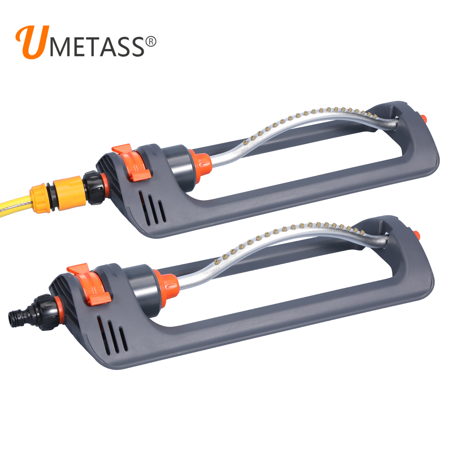 Oszillierender Rasensprinkler mit 19 Loch-Messingdüsen, deckt bis zu 8-10 m und beinhaltet Sprühdüsenreinigungsnadel