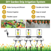 Tropfbewässerungssystem für Garten, Pflanzenbewässerungssystem Gewächshaus -Sprinklerzubehör, 226 Fuß Tropfbewässerungskit mit 1/4 1/2 Zoll Röhrchen für Außenpflanzen, erhöhtes Gartenbett, Gartenstopf, Rasen