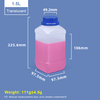 1500 ml durchscheinende quadratische Weithals-Kunststoffflaschen mit blauem Verschluss