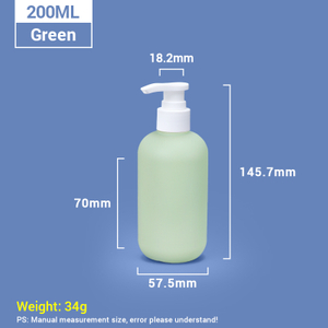 200 ml grüne Plastik -Shampoo -Flaschen mit weißer Pumpekappe