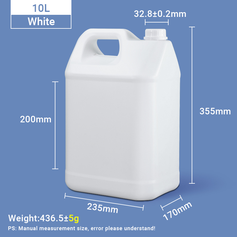 10L-Krüge im F-Stil, 10-Liter-HDPE-Kunststoffkanister, Kunststoffkanister