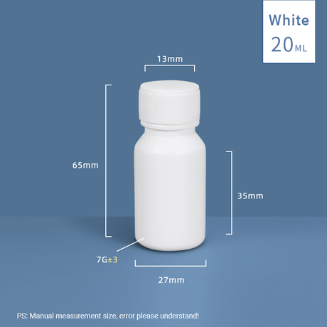 20 ml chemikaliensichere fluorierte Kunststoffflasche aus HDPE und PTFE