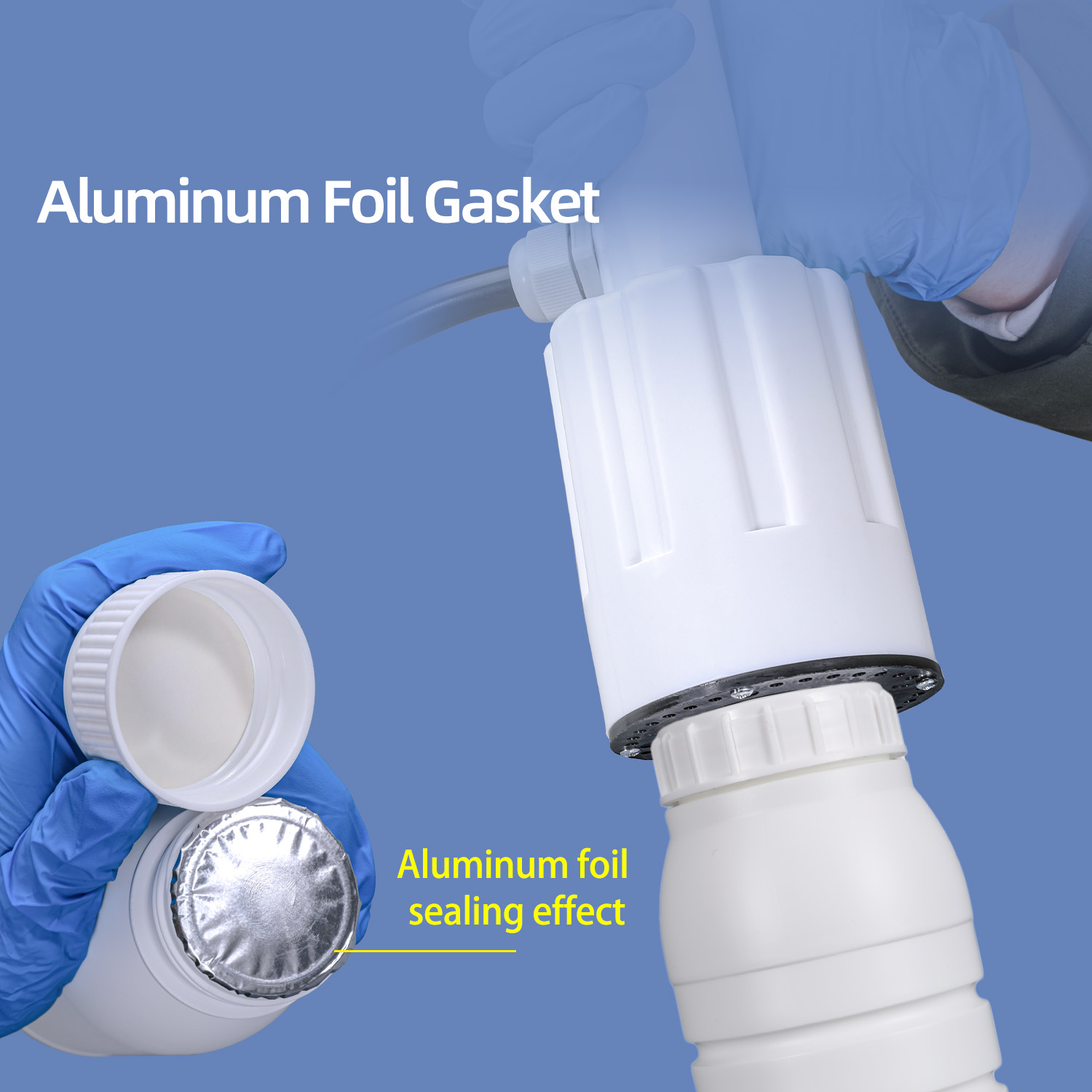 1-Liter-Coex-Barriereflasche aus Kunststoff mit Schraubverschluss und Aluminiumfolienversiegelung für Verpackungen mit organischen Lösungsmitteln