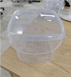 Quadratischer 3-Liter-Aufbewahrungseimer aus lebensmittelechtem PP-Kunststoff