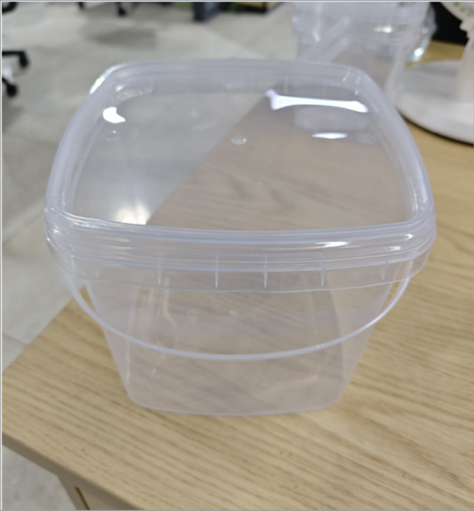 Quadratischer 3-Liter-Aufbewahrungseimer aus lebensmittelechtem PP-Kunststoff