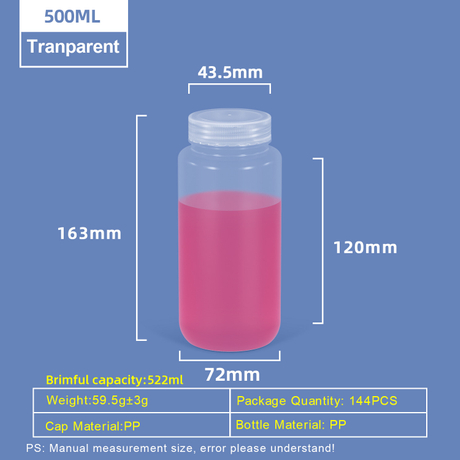 500 ml Weithals-Kunststoff-PP-Flasche