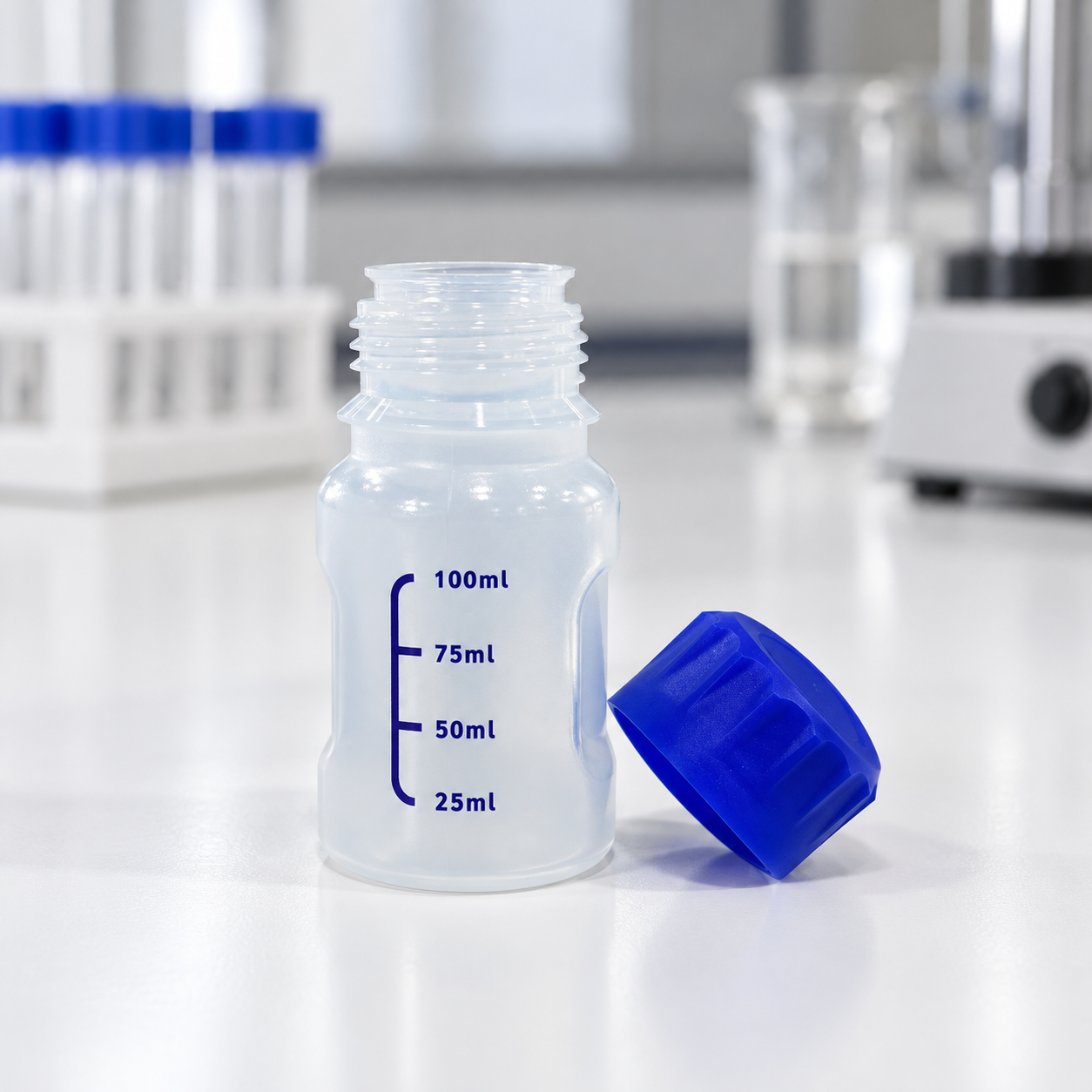 100-ml-PP-Reagenzflasche mit Skalenstrich