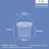 750 ml 25 oz. Runde Plastikwannen und Eimer