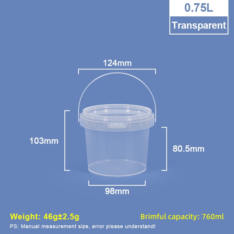 750 ml 25 oz. Runde Plastikwannen und Eimer