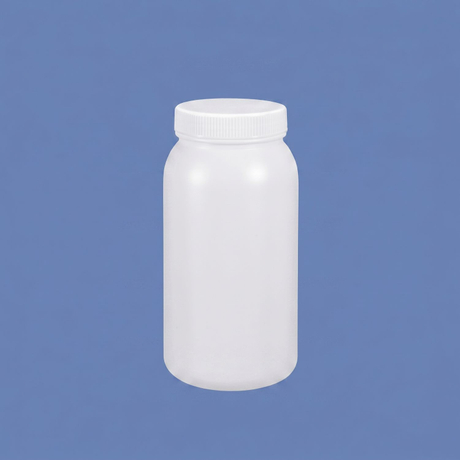 1 l HDPE-Kunststoffflasche mit breiter Öffnung und auslaufsicherem Innendeckel für den Einsatz im Chemielabor