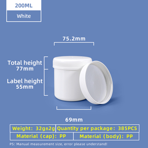 200-ml-PP-Kunststoffglas mit breiter Öffnung und Schraubverschluss und Aluminiumfolien-Dichtungskappe