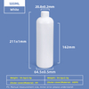 500 ml durchscheinende weiße PE-Flasche mit Induktionsdichtung mit Schraubverschluss