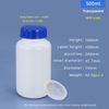 500 ml HDPE-Weithals-Kunststoffflasche mit auslaufsicherer Innenkappe mit Skala