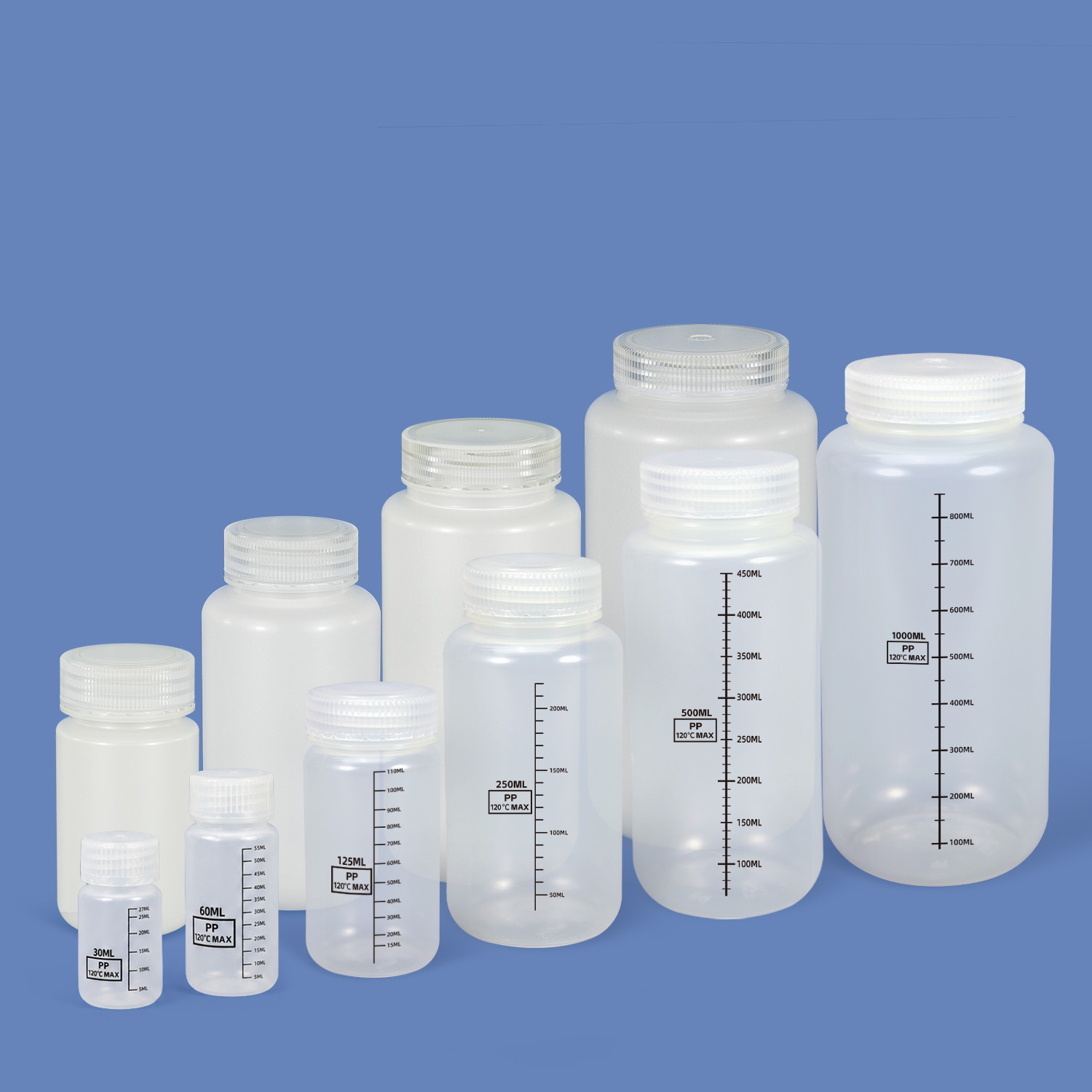 60 ml sterile PP-Reagenzflasche mit Schraubverschluss