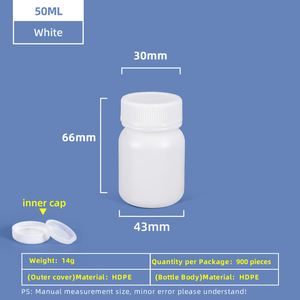 50 ml HDPE-Weithals-Kunststoffflasche mit auslaufsicherem Innendeckel für den Einsatz im Chemielabor