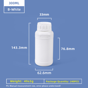 300 ml chemikaliensichere fluorierte Kunststoff-HDPE- und PTFE-Flasche 