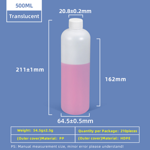 500 ml durchscheinende weiße PE-Flasche mit Induktionsdichtung mit Schraubverschluss