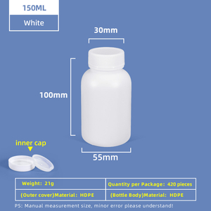 150 ml HDPE-Weithals-Kunststoffflasche mit auslaufsicherem Innendeckel für den Einsatz im Chemielabor