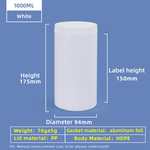 1000 ml HDPE-Kunststoffgefäß mit weitem Mund und Schraubverschluss