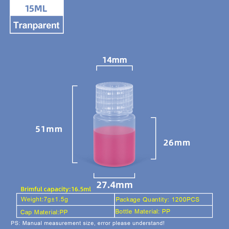 15 ml Weithals-Kunststoff-PP-Flasche