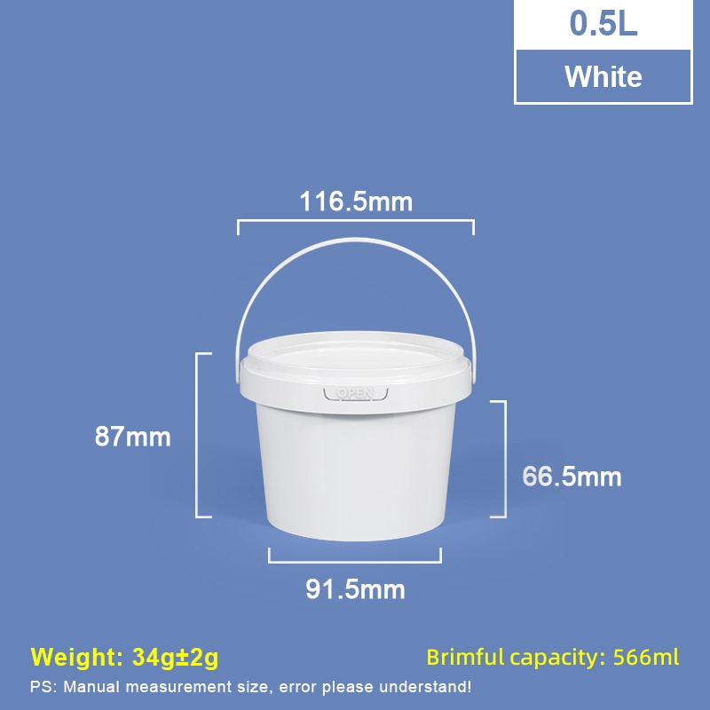 500 ml 16,9 oz. Runde Wannen und Eimer aus Kunststoff