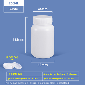 250 ml HDPE-Weithals-Kunststoffflasche mit auslaufsicherem Innendeckel für den Einsatz im Chemielabor
